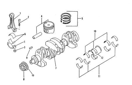 Pistons And Crankshaft Diagram and Parts List for 9382-0  Generac Generator