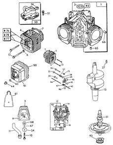V-Twin Engine Parts (Part 1) Diagram and Parts List for 9290-0  Generac Generator