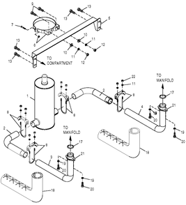 Muffler Diagram and Parts List for 0049482 (3997146 - 4047243)(2004) Generac Generator