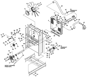 C2 Cooling System And Fan Drive Diagram and Parts List for ST04524ANSN (5509894 - 5644769)(2009) Generac Generator