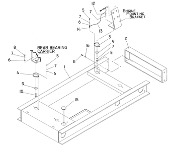 Mounting Base Diagram and Parts List for 0007570 (3035032)(2014) Generac Generator
