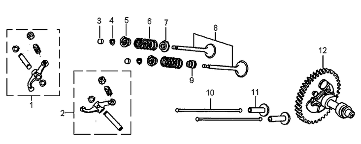 Rocker And Camshaft Diagram and Parts List for 0059763 (9429553A)(2015) Generac Generator