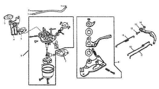 Fuel Supply System Diagram and Parts List for 0061040 (5854831B - 6892387B)(2015) Generac Generator
