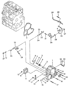 Timing Gear Housing And Governor Diagram and Parts List for 9025-0  Generac Generator