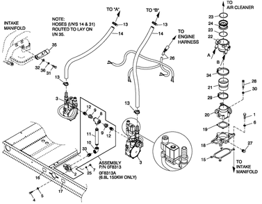 Fuel Lp Vapor C5 Cpl 6.8l Diagram and Parts List for QT08054ANNNA (4842570 - 4862749)(2007) Generac Generator