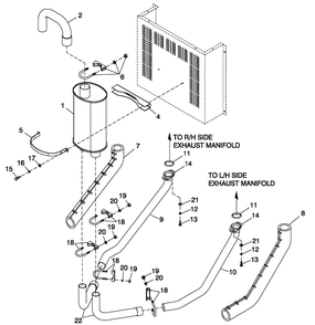 Muffler Exhaust 3.0l Cpl 30kw C2 Diagram and Parts List for 0052200 (4250251 - 4278341)(2005) Generac Generator