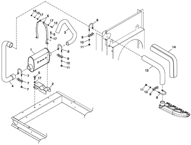 Ehaust System1.6l Diagram and Parts List for QT03015ANSX (7005578 - 9279531)(2014) Generac Generator