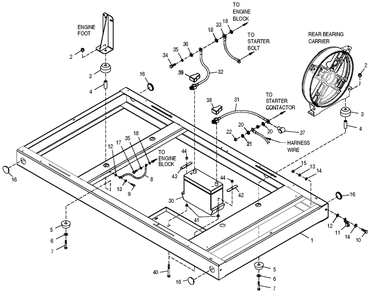 Mounting Base Diagram and Parts List for 0049175 (4163305 - 4269489)(2007) Generac Generator