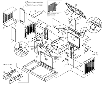 Enclosure Diagram and Parts List for 0051000 (0505V01164)(2005) Generac Generator