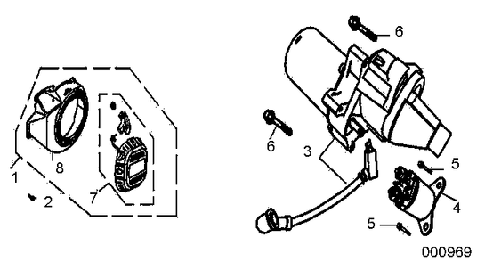 Starter Assemblies Diagram and Parts List for 0069310 (9999124 - 10041326)(2015) Generac Generator