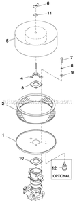 Air Cleaner 5.4l/6.8l Ford Diagram and Parts List for QT05554KNSNA (6654325)(2011) Generac Generator
