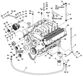 Engine Common Parts L/H Side (6.8l Cpl) Diagram and Parts List for BT13068GNSN (4608V31106)(2008) Generac Generator