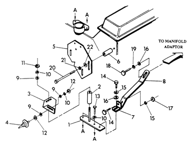 Dashpot And Governor Mounting Plate Diagram and Parts List for 9300-2  Generac Generator