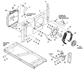 Cooling System 2.5l C1 Diagram and Parts List for 0052141 (4398943 - 4434963)(2006) Generac Generator