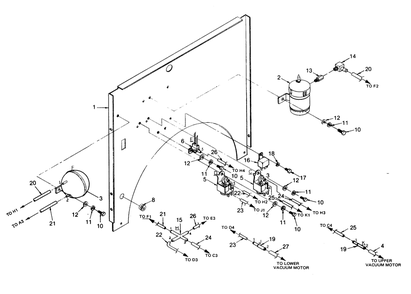 Divider Panel Diagram and Parts List for 1013-B  Generac Welder