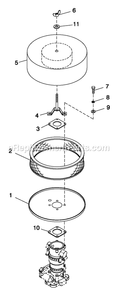 Air Cleaner 5.4l/6.8l Ford Diagram and Parts List for QT10068KNSY (5305008)(2009) Generac Generator