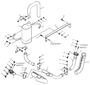 Muffler Diagram and Parts List for 0050120 (3844420)(2004) Generac Generator