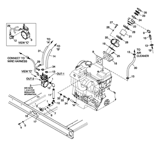 Fuel System 2.4l C2 Cpl Diagram and Parts List for 0052620 (4362178 - 4402530)(2006) Generac Generator