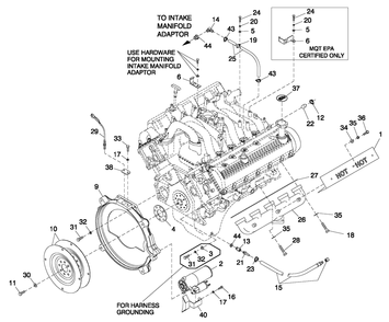 Engine Common Parts R/H Side Diagram and Parts List for QT07068AVAY (6202188)(2010) Generac Generator
