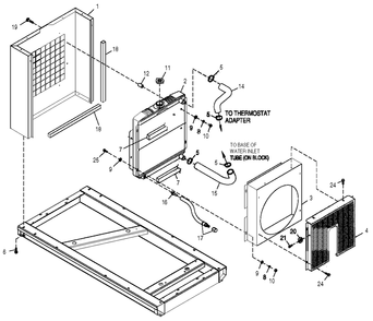 Radiator Diagram and Parts List for 0049900 G26 2014-11-24 3956988 - 412014 Generac Generator