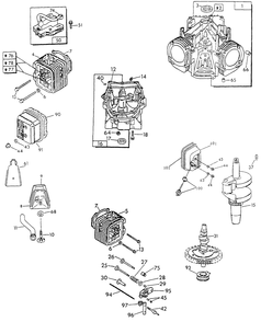 Engine (Part 1) Diagram and Parts List for 9428-5  Generac Generator