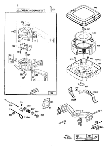 Carburetor And Air Filter Diagram and Parts List for 4W113C (9163-1)(9163-1) Generac Generator