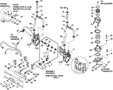 Fuel Natural Gas G3 130/150kw Emissions Diagram and Parts List for QT13068ANSY (5466536)(2009) Generac Generator