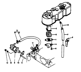 Engine Breather Diagram and Parts List for 1011-C  Generac Welder
