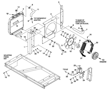 Cooling System 2.5l C1 Diagram and Parts List for 0052150 (4005V04485)(2005) Generac Generator
