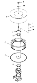 Air Cleaner 5.4l/6.8l Ford Diagram and Parts List for CT08046ANSN (3507V24654)(2007) Generac Generator