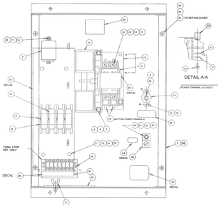 Transfer Switch Diagram and Parts List for 0047230 (3686341)(2014) Generac Generator