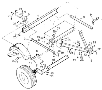 Trailer Diagram and Parts List for 9154-2  Generac Generator