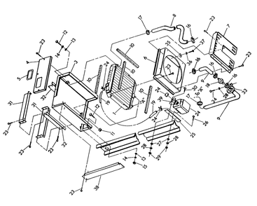 Radiator Diagram and Parts List for 9351-0  Generac Generator