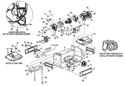 Part Location Diagram of 42600186 Generac Wire Assembly Gnd Alt To Base