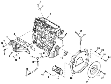 Engine Common Parts 2.4l G2 Tubro Diagram and Parts List for QT06024ANAX (5933492 - 7029215)(2012) Generac Generator