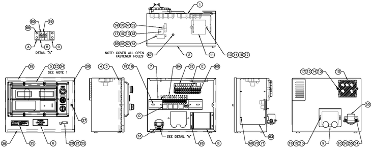 H Panel 2a Battery Charger Diagram and Parts List for CT08046ANSN (0707V22030)(2007) Generac Generator