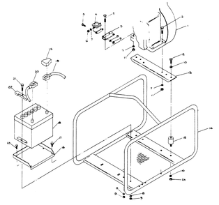 Mounting Base Assembly (Part 2) Diagram and Parts List for 6945-2  Generac Welder