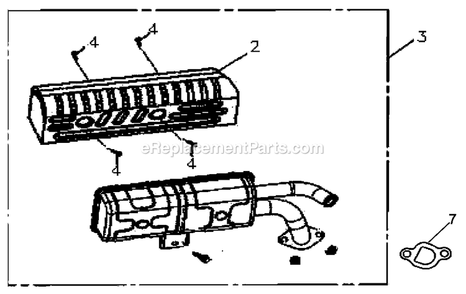 Muffler Diagram and Parts List for 0059910 (6331567)(2015) Generac Generator