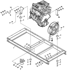 Mounting Base Diagram and Parts List for ET04842GNAN (5785164 - 5785166)(2010) Generac Generator