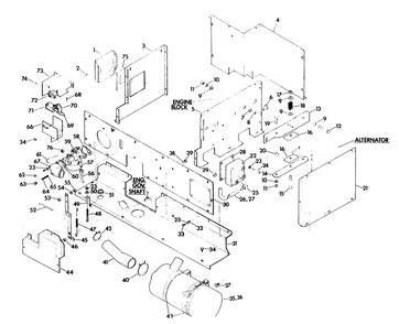 Engine Shrouding Diagram and Parts List for 6153-0  Generac Generator