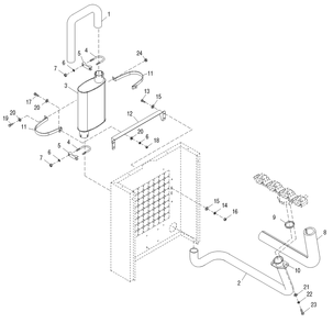 Muffler Diagram and Parts List for 0050312 (4328537)(2005) Generac Generator