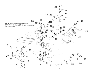 Engine Accessories Diagram and Parts List for 1002-A  Generac Welder