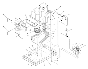 Mounting Base Assembly Diagram and Parts List for 4300-0  Generac Generator