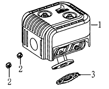 Muffler Diagram and Parts List for 0065490 (9137065 - 9924595)(2015) Generac Generator
