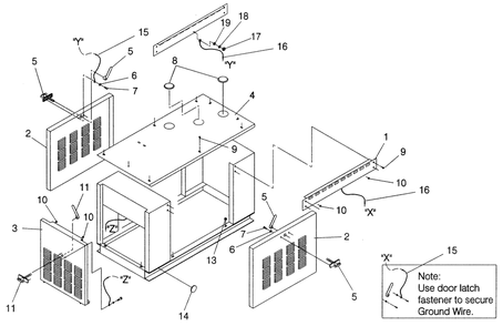 Compartment Diagram and Parts List for 0042840 (3197454)(2014) Generac Generator