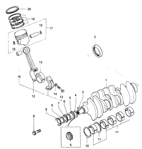 Crankshaft And Piston Diagram and Parts List for 8451-0  Generac Welder