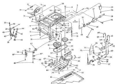 Base And Pulleys Diagram and Parts List for 9600-3  Generac Generator