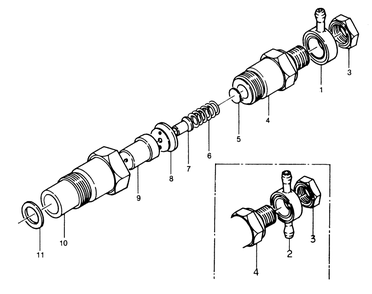 Fuel Injectors Diagram and Parts List for 1010-B  Generac Welder