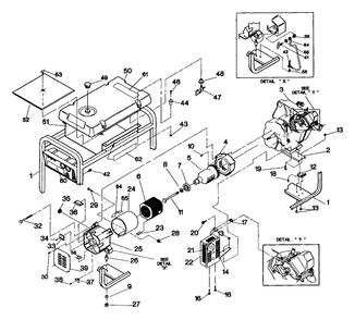 Generator Diagram and Parts List for 3500XL (9441-2)(9441-2) Generac Generator