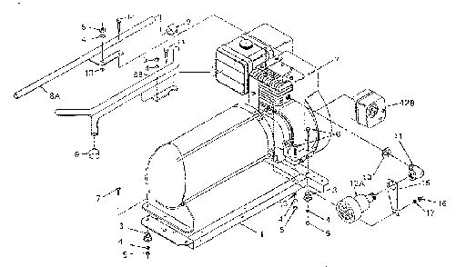 Mounting Base And Handle Diagram and Parts List for 8798-0  Generac Generator